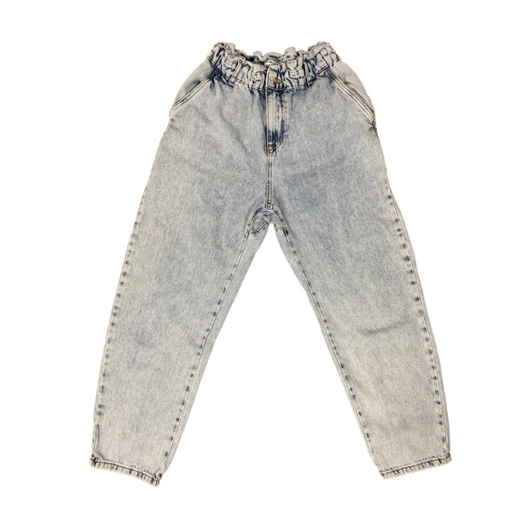 Zara Denim - ZARA Light Wash Paperbag Waist Jeans Women US Size 4